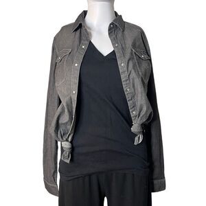 Calvin Klein Jeans Button Down Denim Long Sleeve Black Size XS